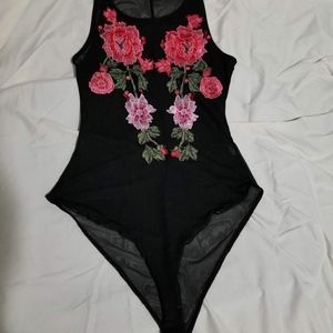 Mesh Embroidered Romper